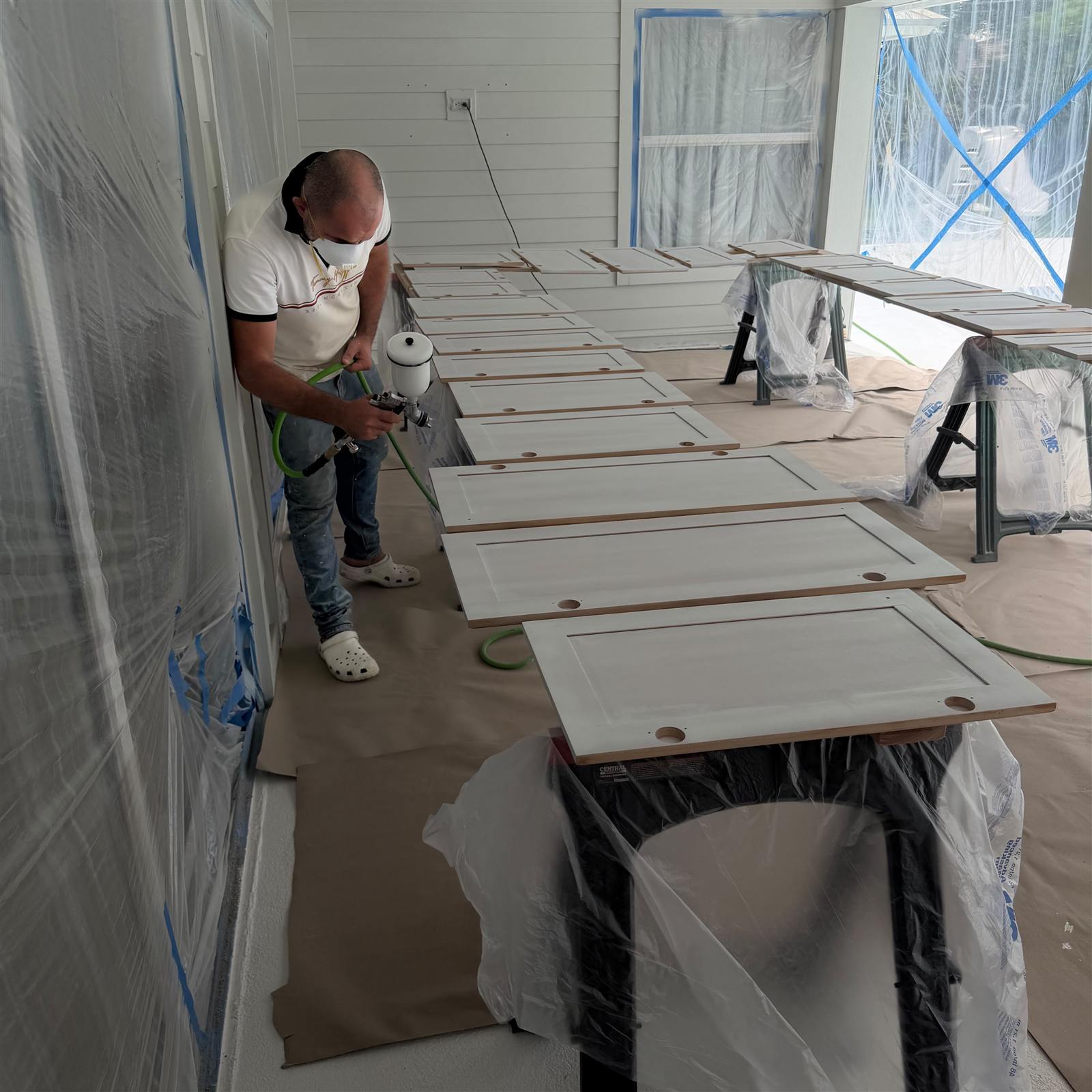 Spraying the finish coat