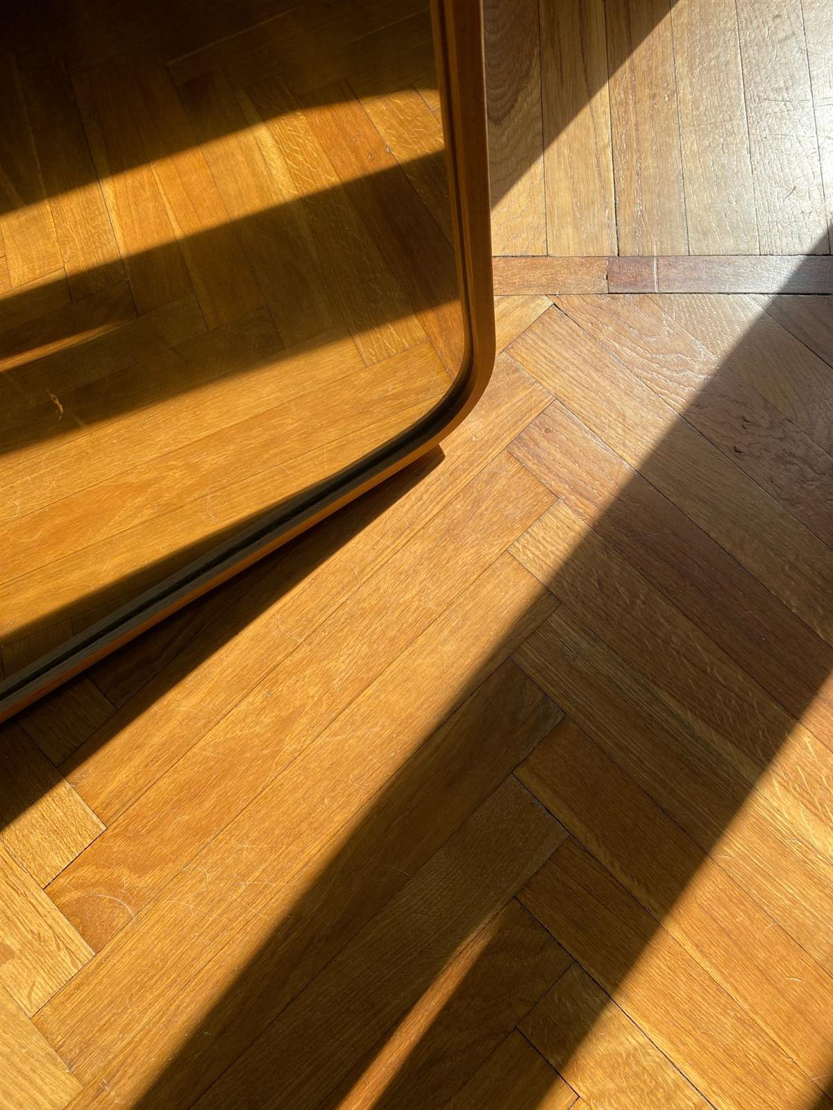 Restored herringbone parquet floor